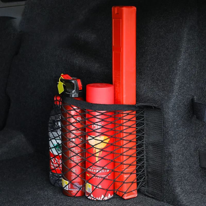 Organizer in rete per nastro magico per auto - Borsa in rete per riporre il bagagliaio con chiusura in velcro, supporto per carico del veicolo e soluzioni di stoccaggio multiuso