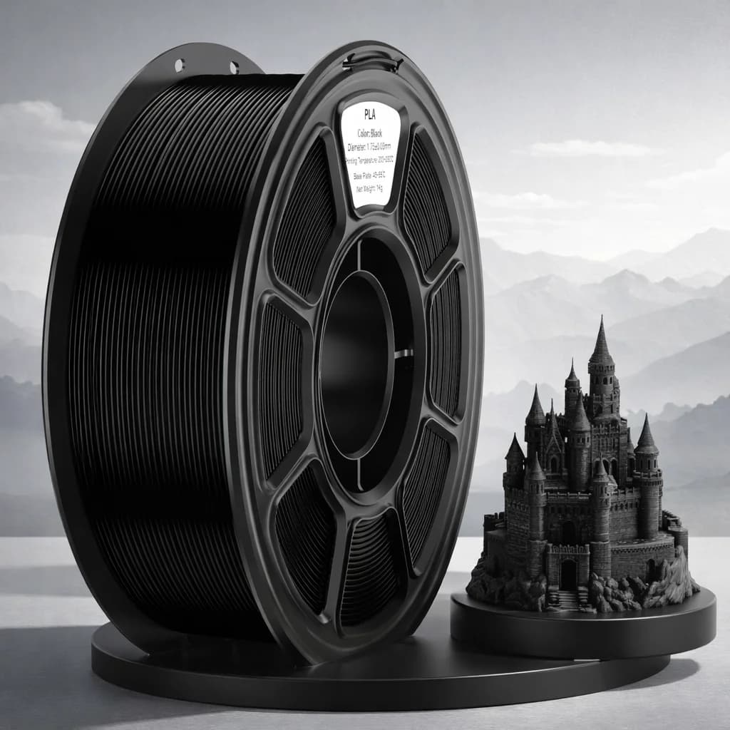 PLA Filament for 3D Printer 1.75mm, 1.11kg Coil, Dimensional Accuracy +/- 0.02mm, Anti-Inlaying and Easy to Print