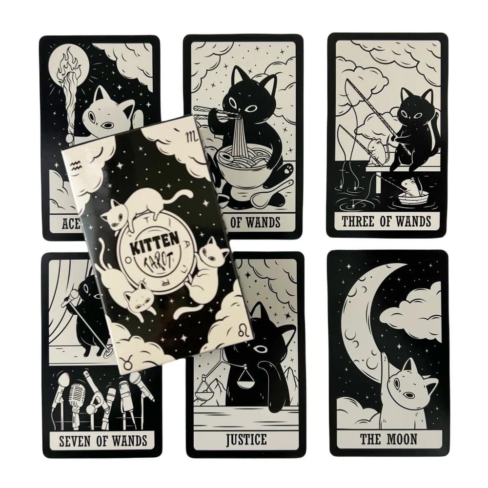 Cat Kitten Tarot Cards A 78 Deck Oracle Board Divination Fate Home Family Entertainment Game Cards