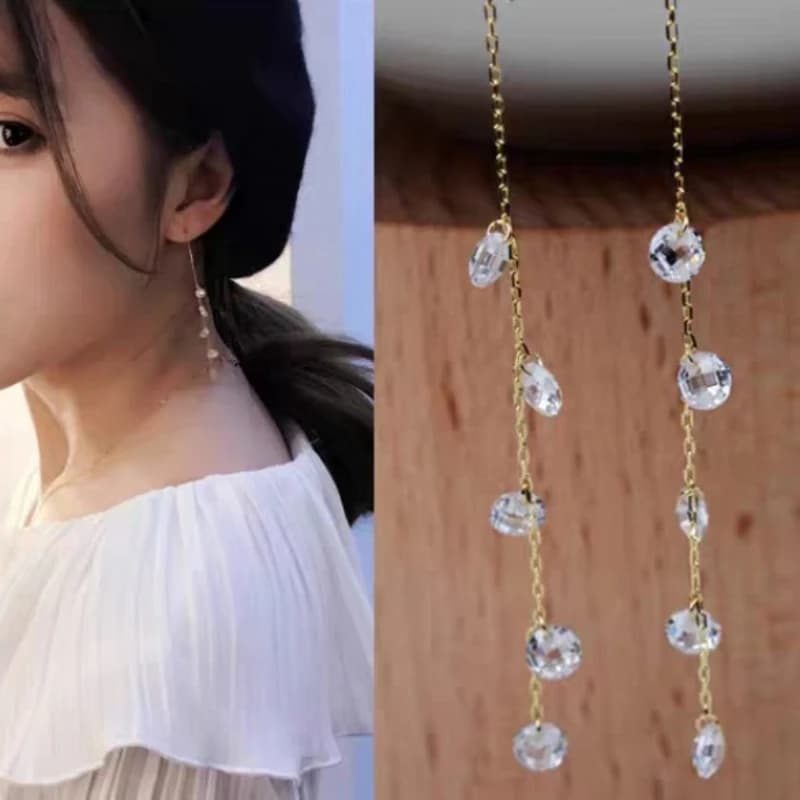Vendita calda Orecchini in argento sterling 925 con zirconi Versione coreana Regalo di lusso alla moda Eleganti ornamenti per le orecchie per le donne