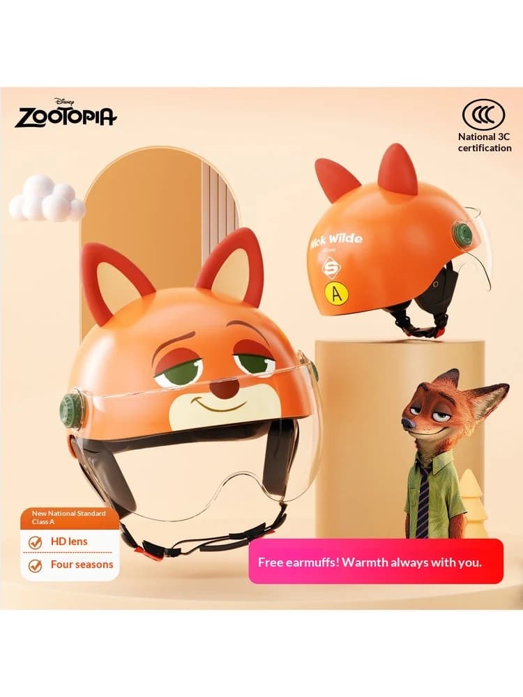 Disney Zootopia Nick Batteria per moto elettrica Testa di auto Ufficiale di coniglio Accessori di sicurezza Giocattolo per bambini e fan