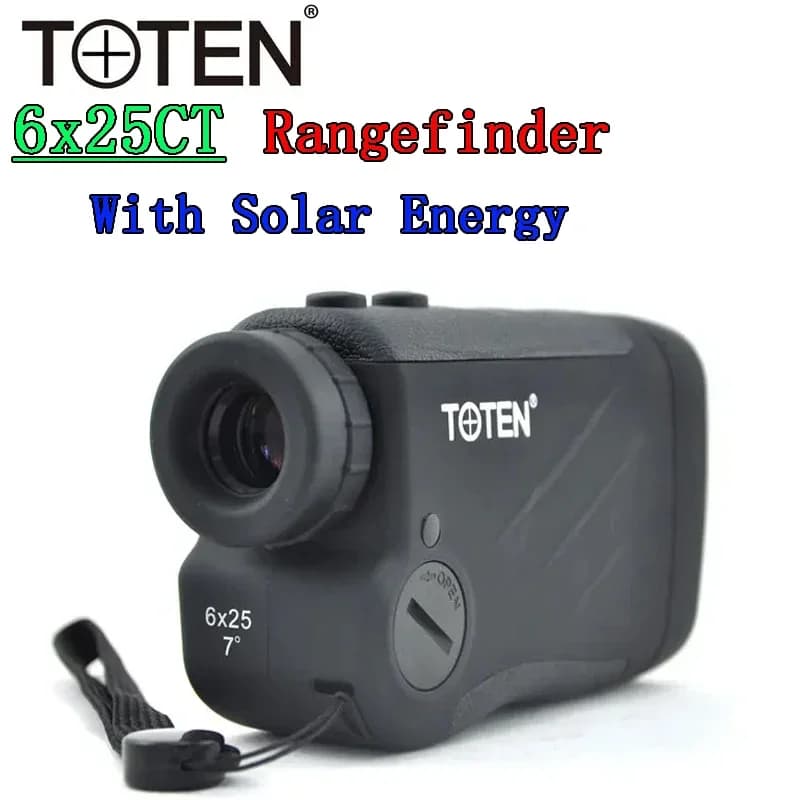 Toten Scheda Solare 6x25 Telemetro Laser 600m Misuratore di Distanza Monoculare Sport All'aria Aperta Golf Caccia Rilievo Tetto Prisma Telescopio HD