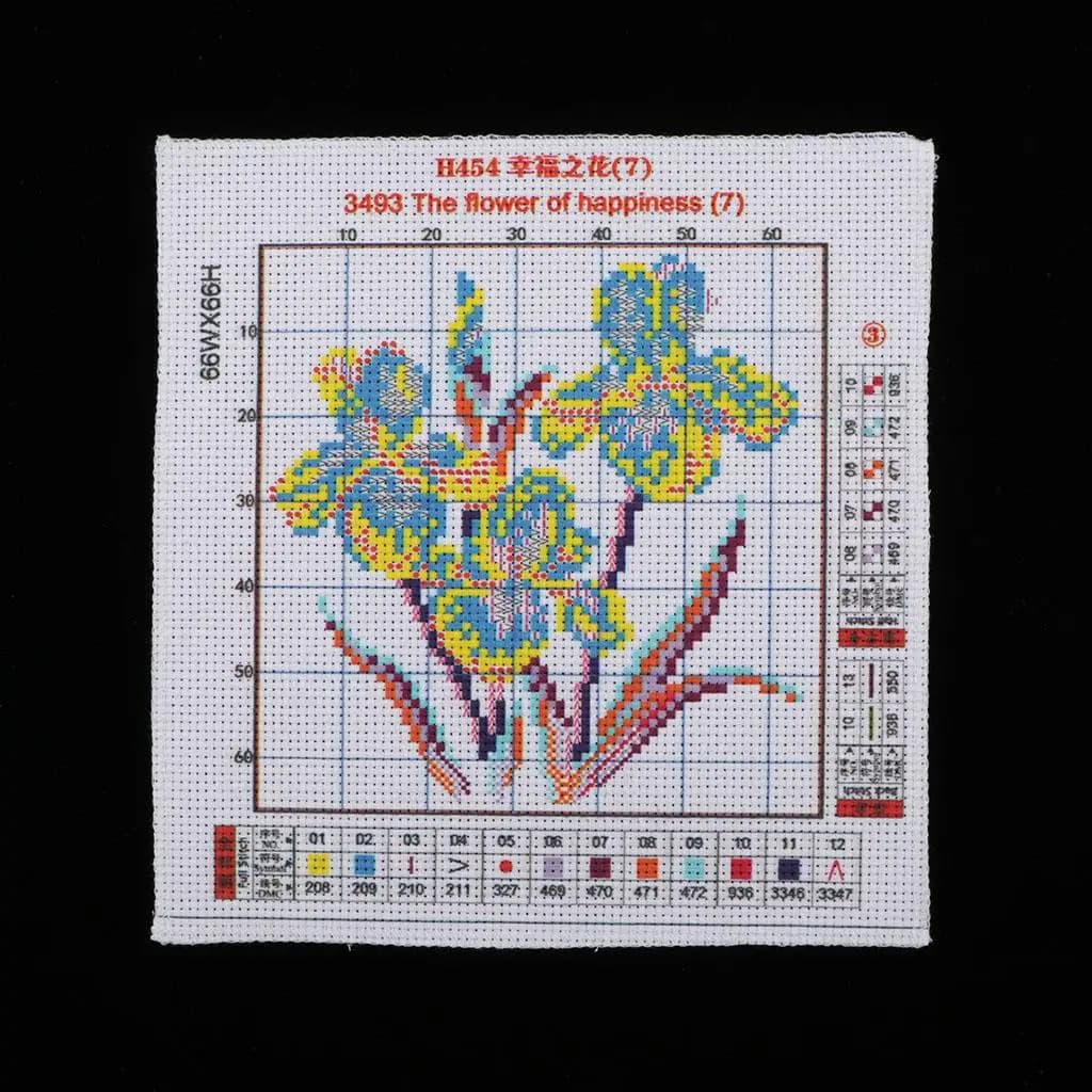Kit Ricamo Punto Croce su Tessuto di Cotone Stampato, Set Completo con Schema per Lavori Creativi