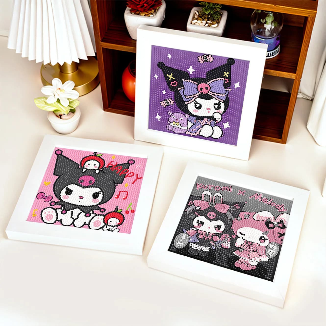 Kit di Pittura Decorativa con Cristalli Keeppley&Sanrio, Ricamo a Punto Croce 5D Fai-da-Te, Regalo di Compleanno per Coppie Kuromi