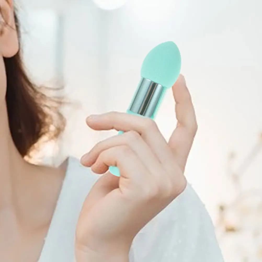 Set di 6 Pennelli Spugna per Trucco, Utilizzabili a Secco e Bagnato, Strumenti Portatili per Fondotinta e Correttore