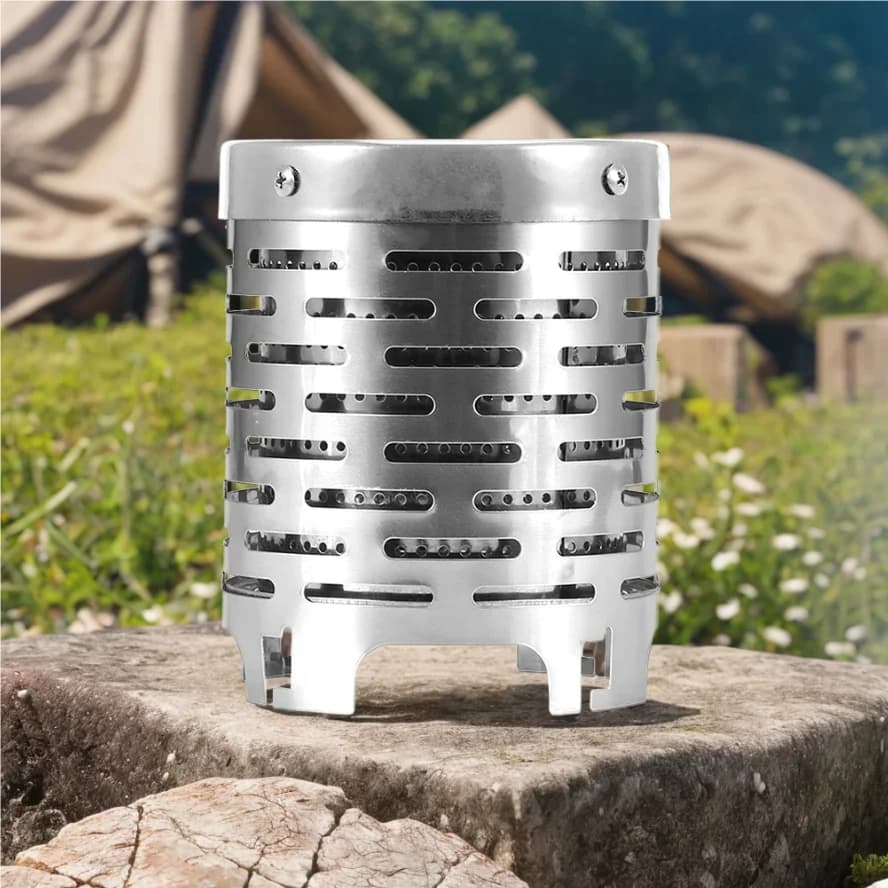 Mini stufa a gas stufa scaldino portatile in acciaio inossidabile copertura riscaldante stufa da campeggio stufa riscaldante cappa per campeggio all'aperto