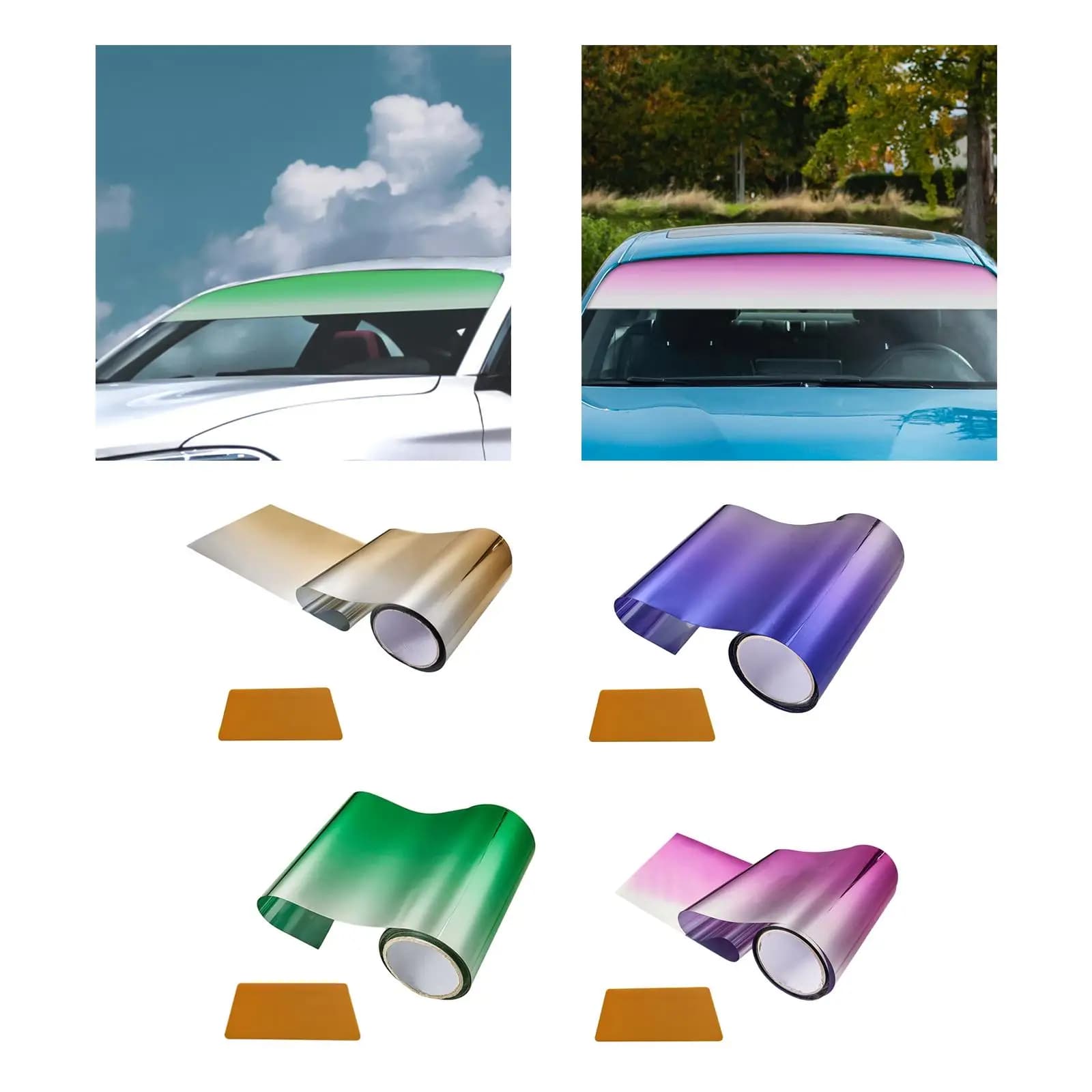 Front Windshield Sunshade Sticker Blocking Car Window Film Scratch Resistant Dyeing Film for Universal Use