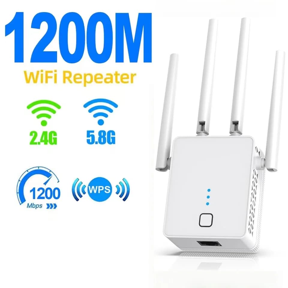 1200Mbps 2.4G/5GHz Dual Band WiFi Ripetitore Wireless WiFi Estensore di segnale Amplificatore Router Amplificatore di segnale di rete a lungo raggio