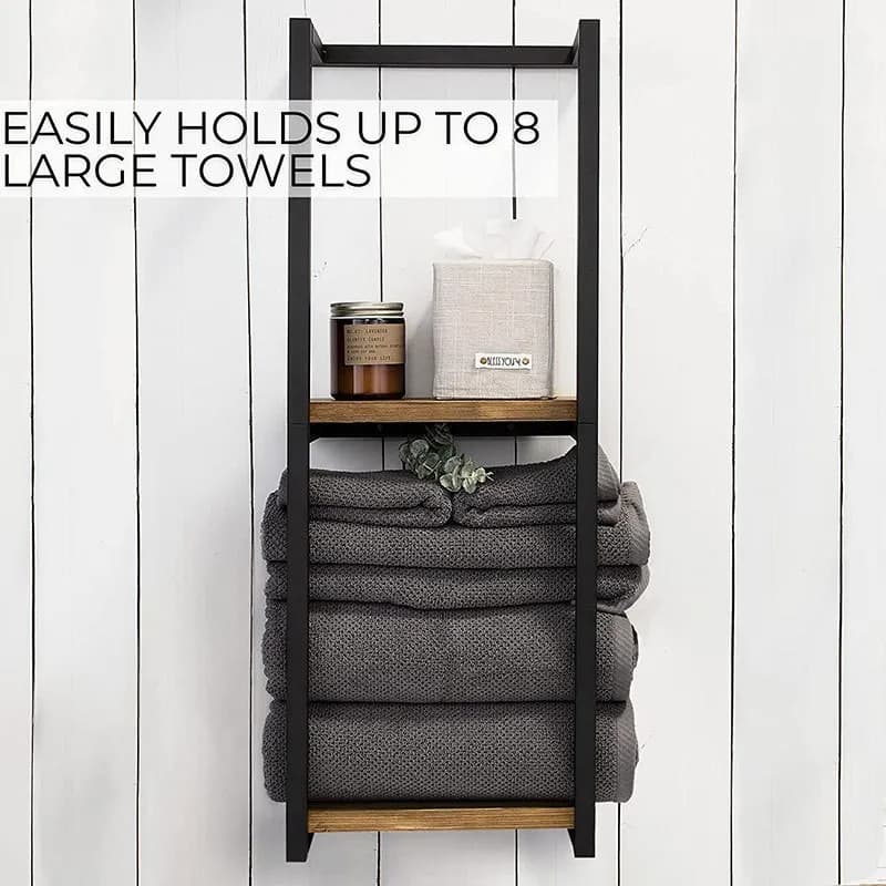 Towel Racks for Bathroom,304 Stainless Steel Towel Storage Racks for Rolled Bath Towels Can Hold 10 Large Towels,Wall Mounted 30 Inch Bathroom Organizer for Small Space Black Towel Holder