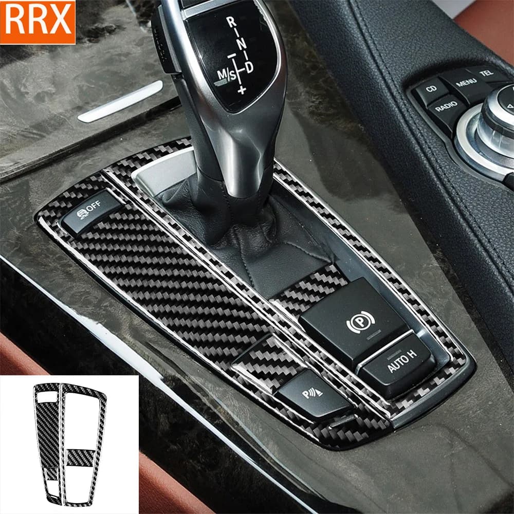 For BMW 6 Series M6 F12 F13 2011-2018 Real Carbon Fiber Sticke Gear Shift Panel Trim Cover Car Inside Accessories Decorative