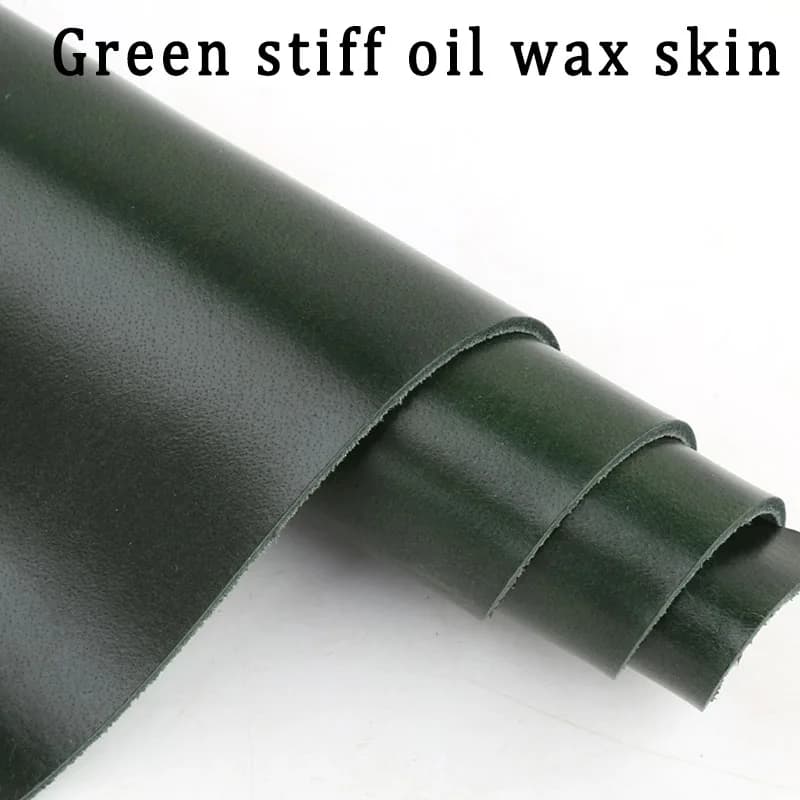 Strato superiore rigido verde, pelle bovina cerata a olio, vera pelle, libro contabile fatto a mano fai-da-te fatto a mano, cuscino da tavolo, fodero per coltello, lea
