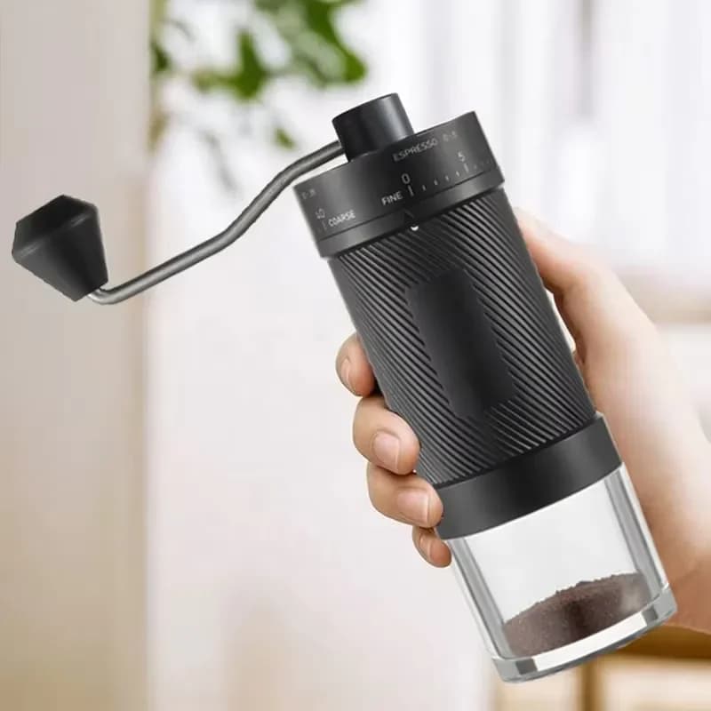 Steel Core Manual Coffee Grinder Portable Hand Crank Bean Mill for Espresso and Hand Brewed Compact Household Use