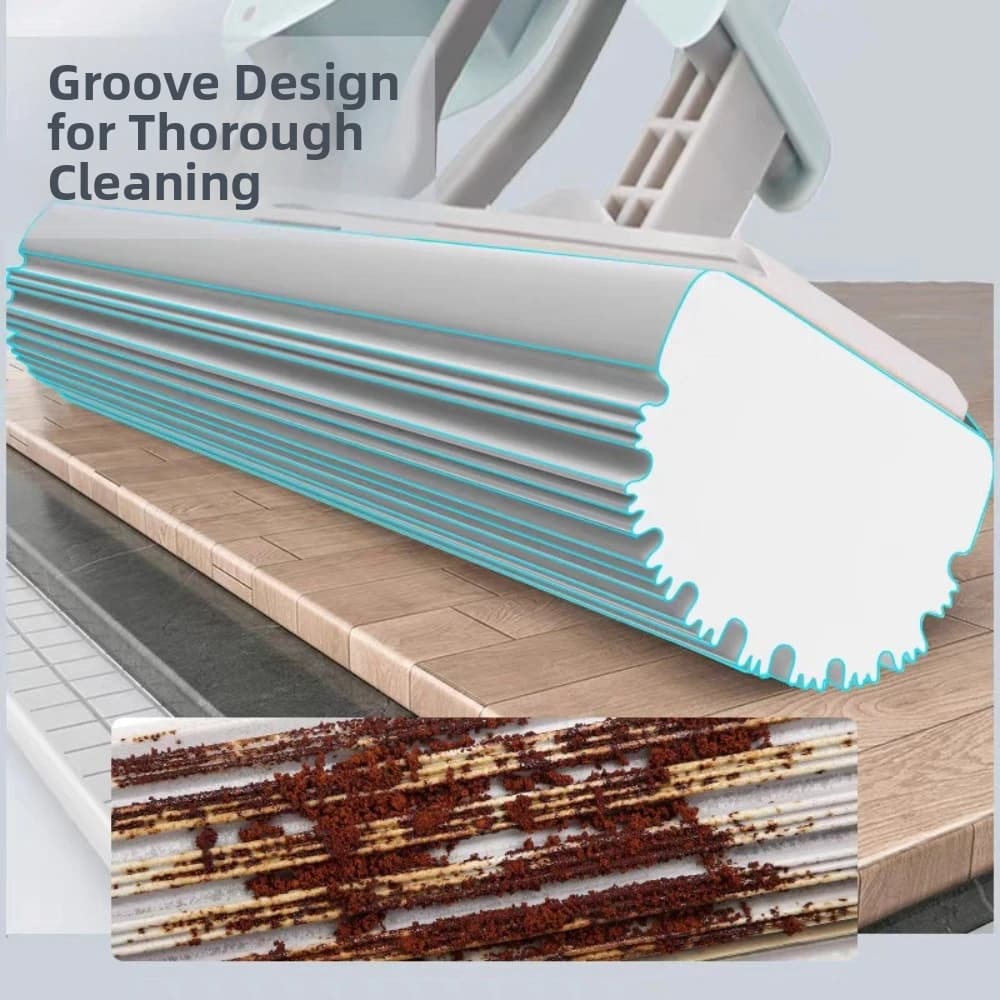 28cm Folding Cotton Mop Head Washable PVA Sponge Foam Roller Sponge Mop Head Water Absorption Reusable Wash Mop Head
