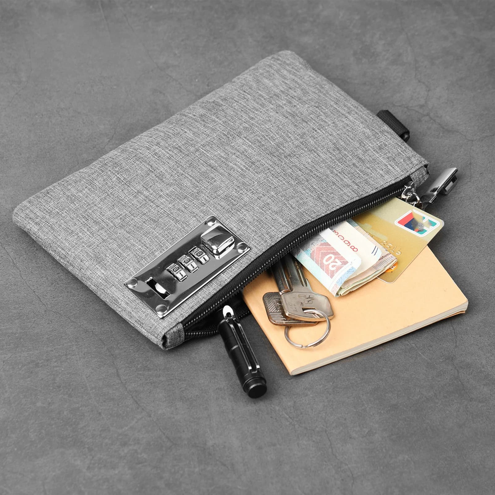 Fahion borsa portamonete con serratura portamonete per contanti passaporti carte di credito borsa per contanti borsa porta carte uomo/donna con serratura