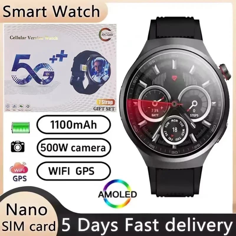 VP30 New Smart Watch 4G Full Network SIM Card 1.75 Inch AMOLED Screen 500W GPS Camera Wifi Google Play Android Smart Watch