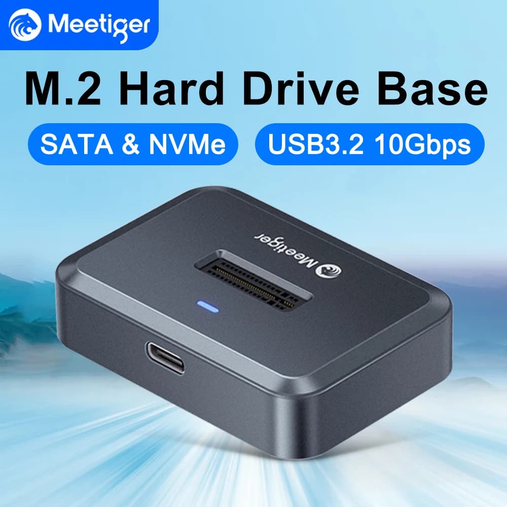 Meetiger M.2 SSD Custodia M2 NVMe SATA SSD Adattatore 10 Gbps USB3.2 Tipo-C M.2 Disco rigido esterno Copia Custodia per PC portatile