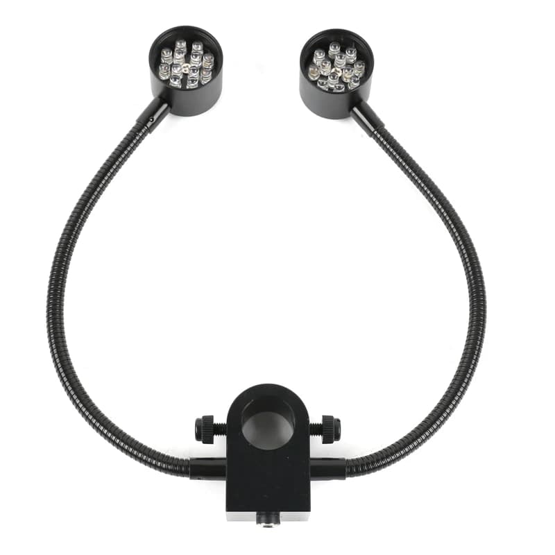 Illuminatore a LED regolabile da 32mm 25mm 22mm con doppio spot e luce laterale per microscopio stereo trinoculare e fotocamera