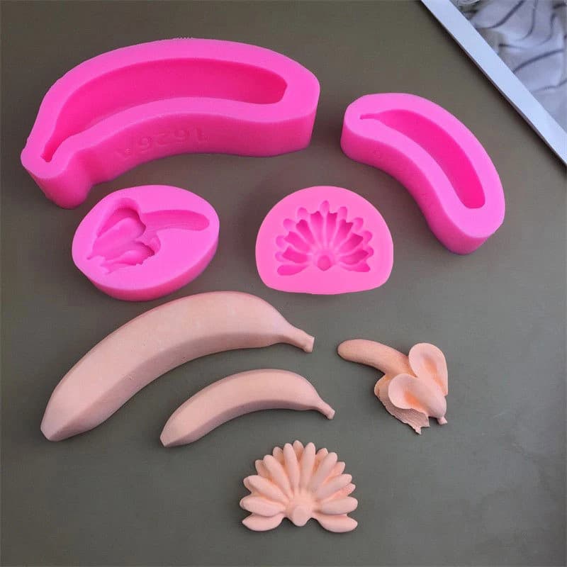 3D Silicone Print in Banana Shape [YU] for Cakes, Gesso, Candles Fai-da-Te, Flavored Flavour, Oven Decorations