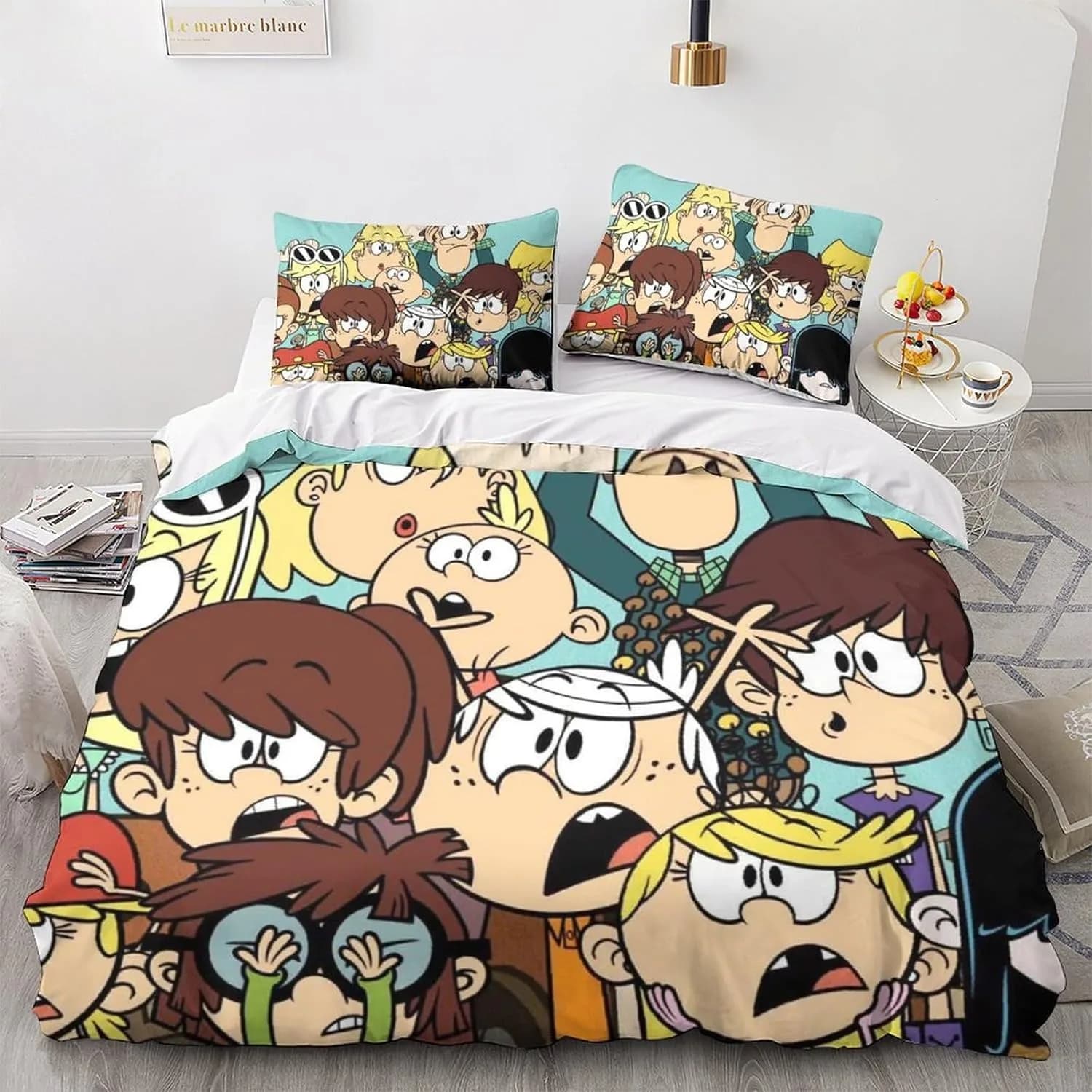 Cartoon Lincoln Duvet Cover Pillowcase Loud House Bedding Set Adult Boy Girl Bedroom Decoration Children Single Double Size