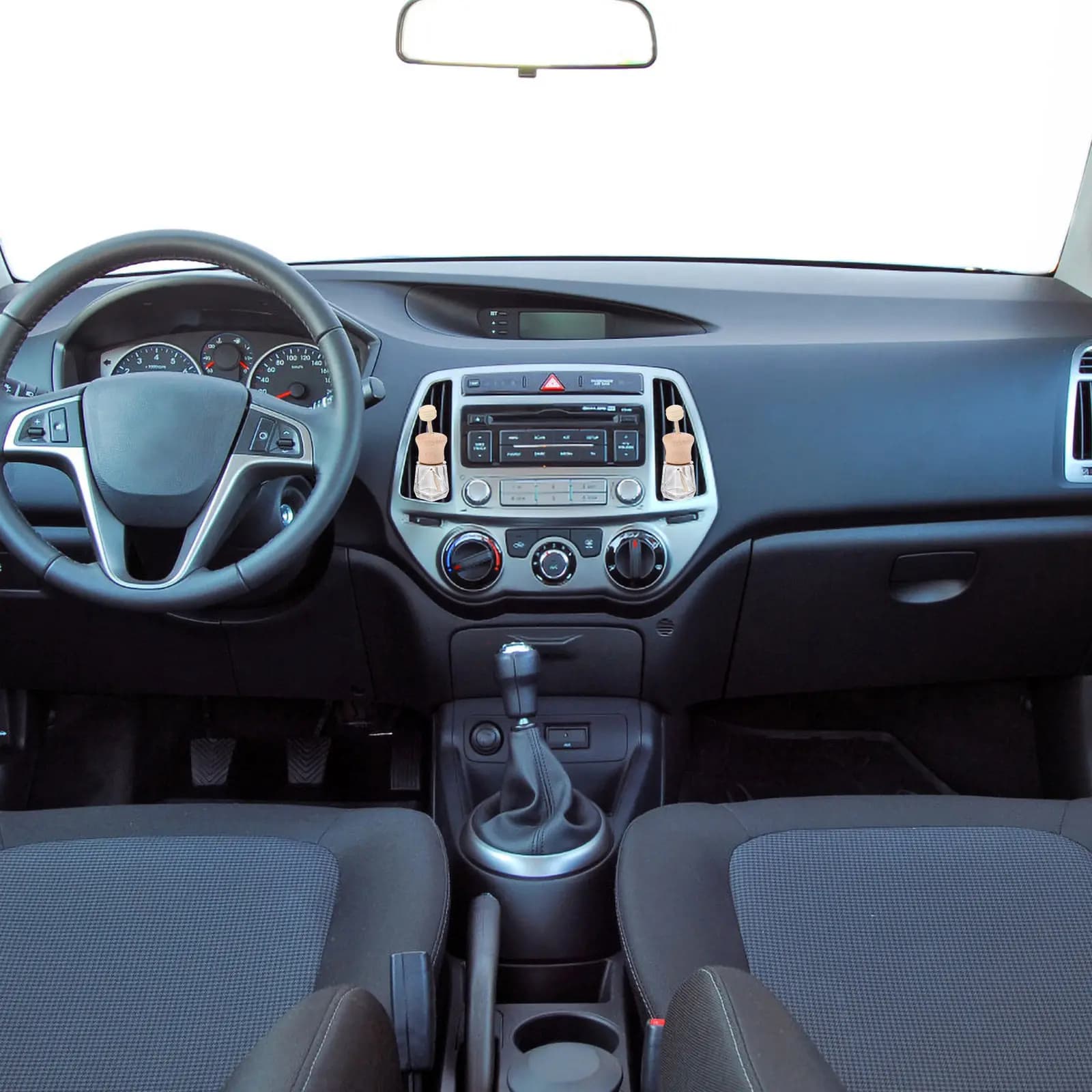Set di 6 Diffusori per Auto con Tappi in Legno Girevoli, Contenitori per Oli Essenziali e Profumi, Deodorante per Auto