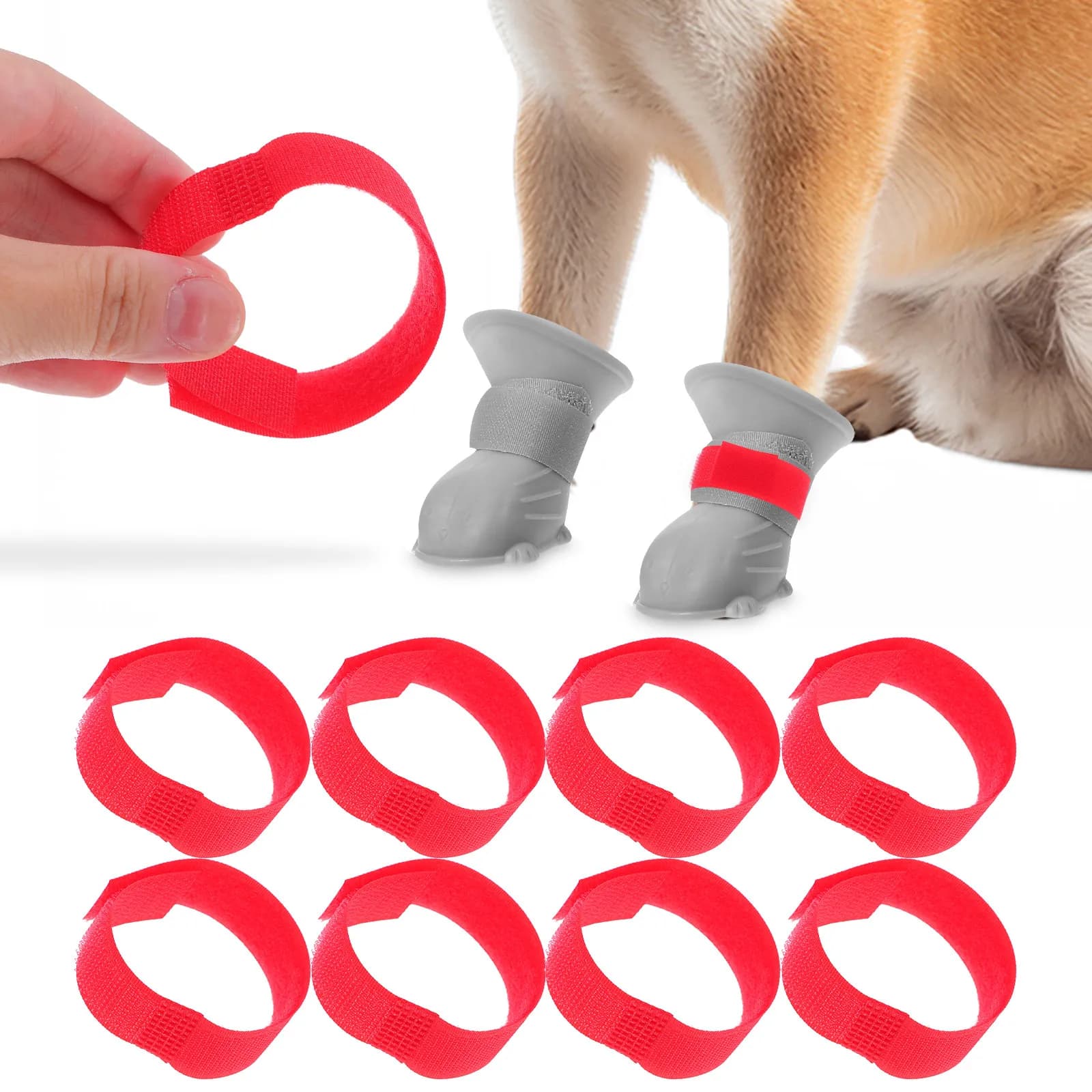 10 Pezzi Calze Impermeabili Regolabili Antiscivolo per Cani, Protezione Zampe, Cinghie per Avventure all'Aperto