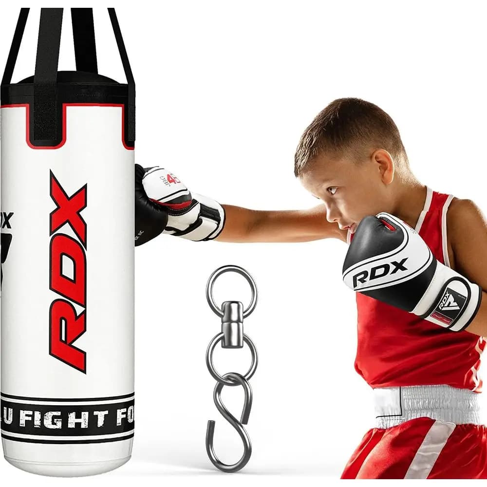 Junior Heavy Duty Boxing Set with Anti-Strap Leather Boxing Bag for MMA, Kickboxing, Muay Thai, Taekwondo and BJJ