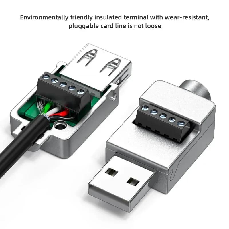 Connettore USB Senza Saldatura USB 2.0 Maschio Femmina per Telefono Cellulare Tastiera Mouse Cavo di Ricarica Rapida Terminale Fai-da-Te