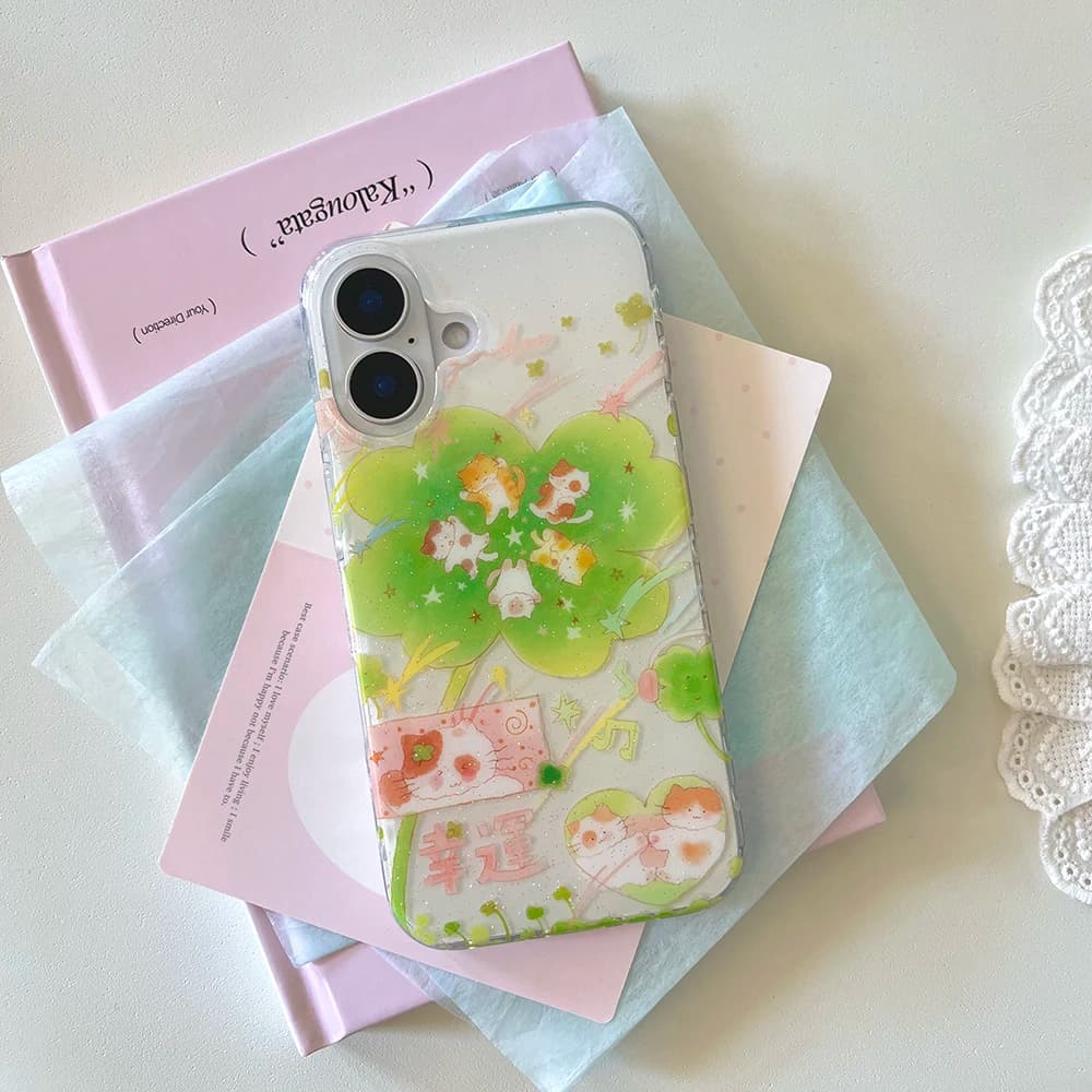 Ins Sparkling Cute Cat Lucky Feather Texture Phone Case for Huawei Honor X5c X9d X7d 400 200 X6a X8b Smart Plus Lite Pro 4G 5G