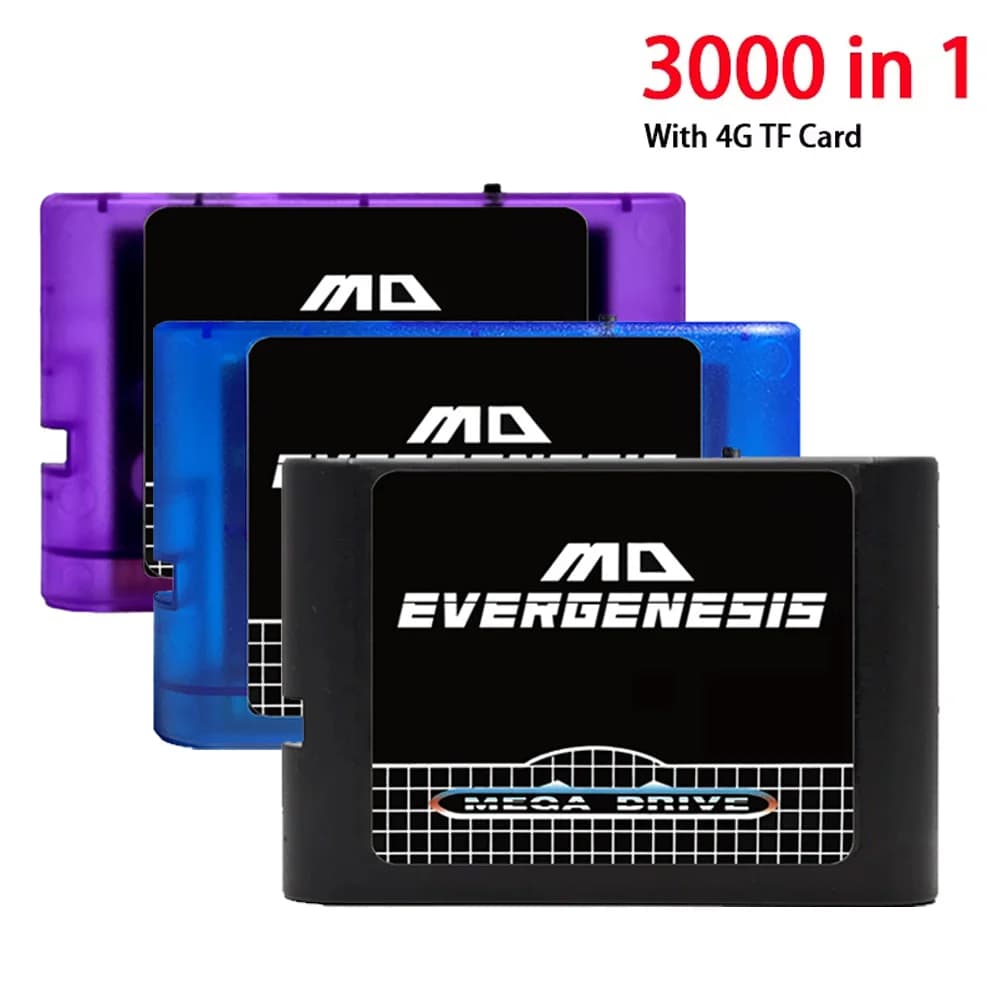 Cartuccia di gioco EDMD 3000 in 1 con mini scheda SD da 4 GB per scheda Flash per console di gioco SEGA Genesis Mega Drive MD
