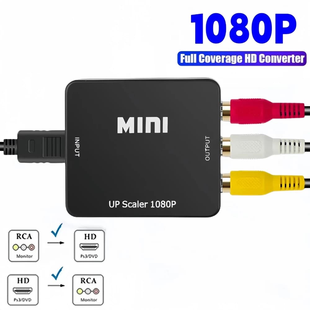 HDMI compatible video scaler adapter to AV 1080P Composite video converter Box RCA Video scaler adapter CVSB L/R compatible HDMI