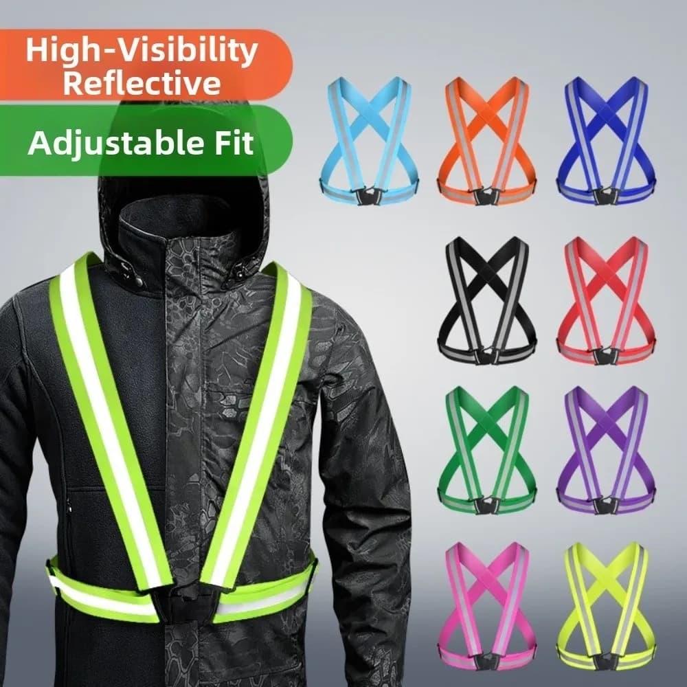 High Visibility Highlight Reflective Straps Breathable Multicolors Safety Vest Elastic Band Safety Protection Construction Work
