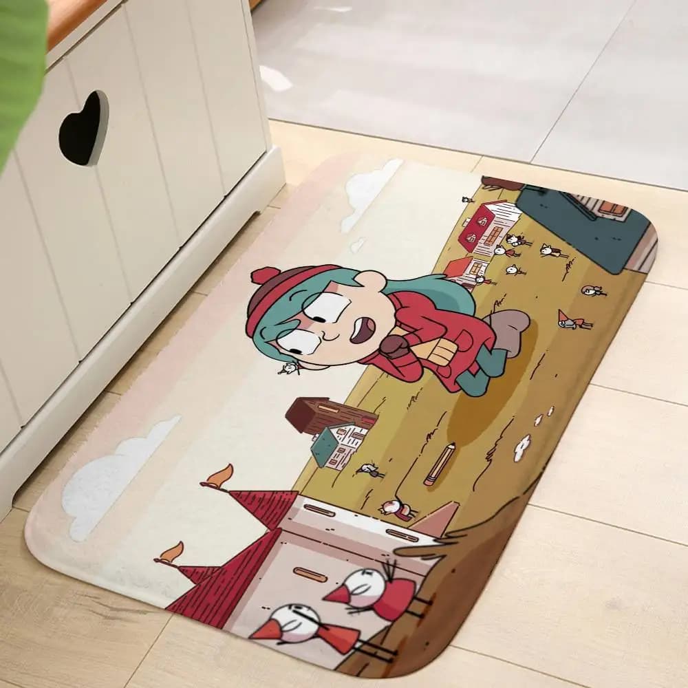 H-Hilda Tappetini da pavimento con disegni di cartoni animati, tappeto per lavanderia, per soggiorno, decorazione, area lounge, tappetino antiscivolo, tappetino per ingresso