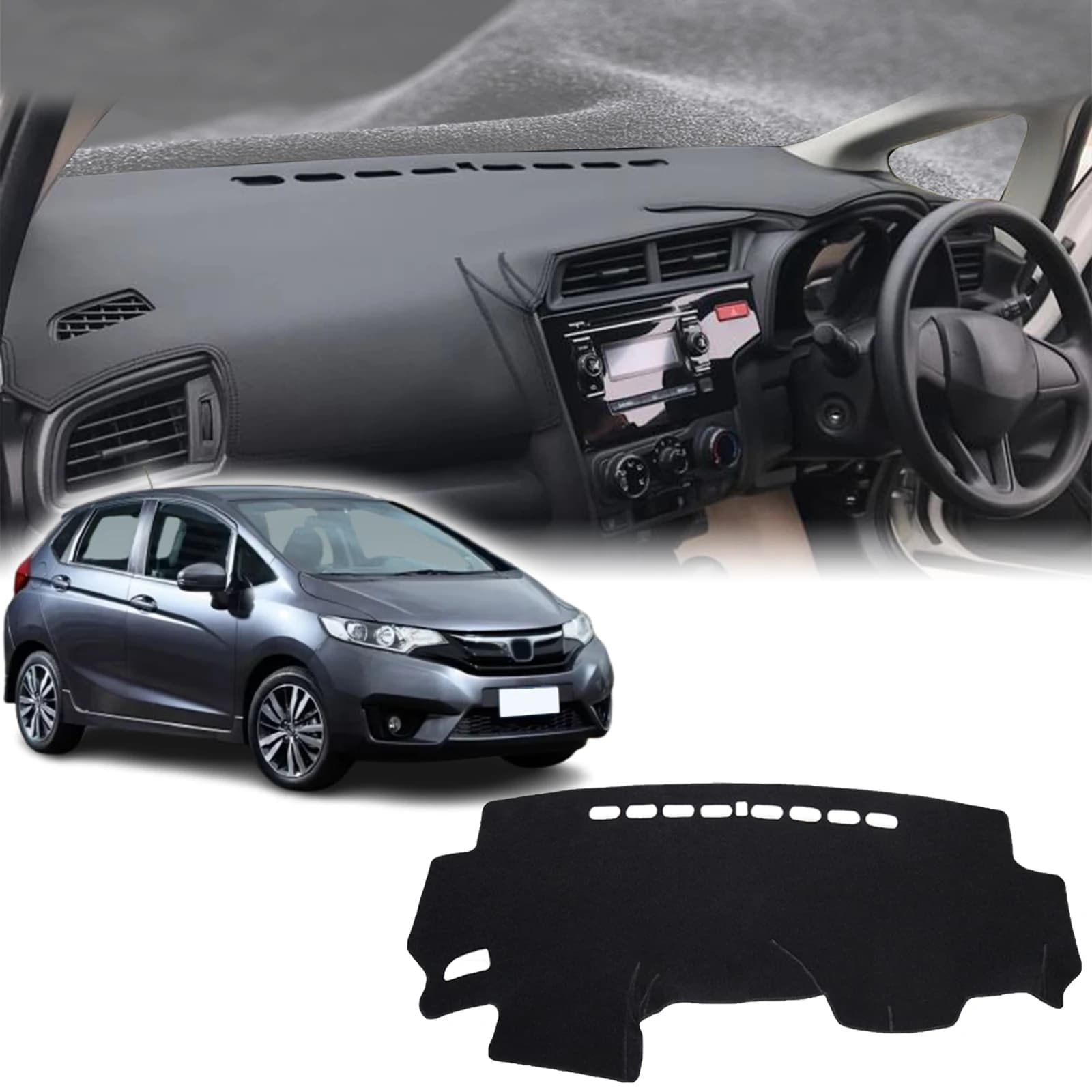Misura per Honda Fit Jazz 2013 2014 2015-2019 GK5 Dash Zerbino DashMat Parasole Cruscotto Copertura Pad Tappeto Protettivo Accessori Auto