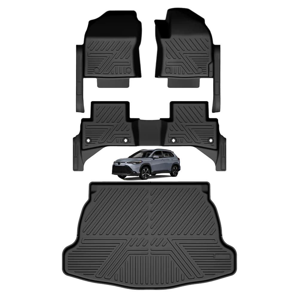 Tappetini Auto 5D in TPE Impermeabili KQXWholesale, Tappeto Bagagliaio Profondo per Corolla Cross