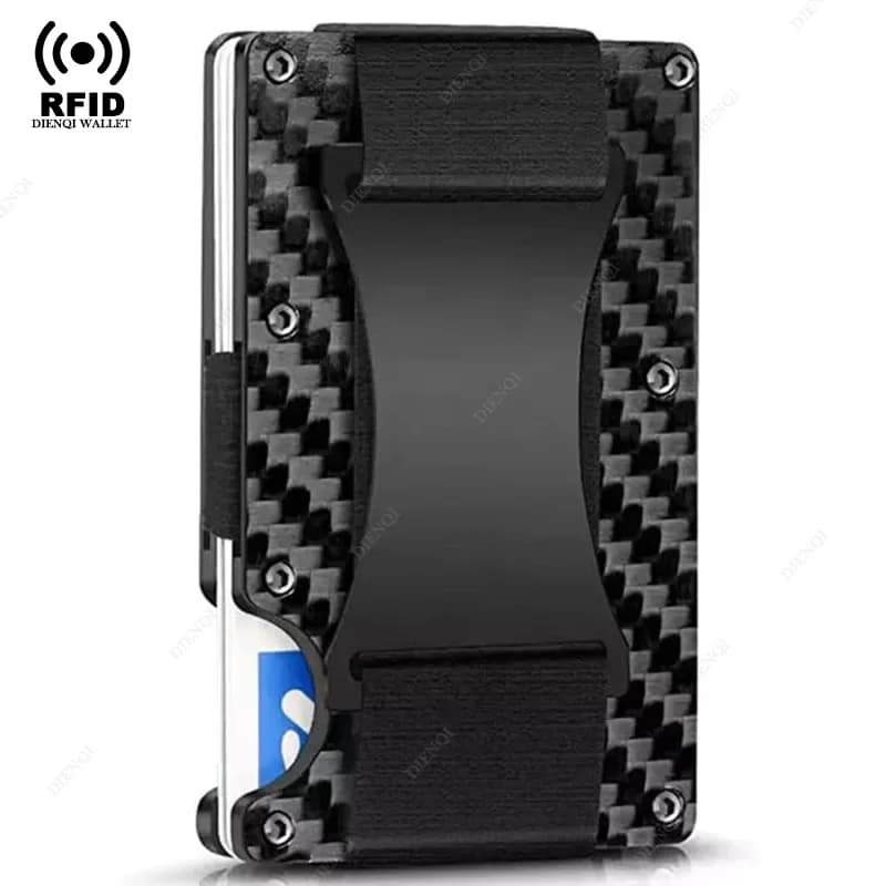 Porta carte di credito Rfid Portafogli magici in metallo sottile Uomo Donna Sottile Mini ID Porta carte di credito Custodia in lega di alluminio Portafoglio per uomo