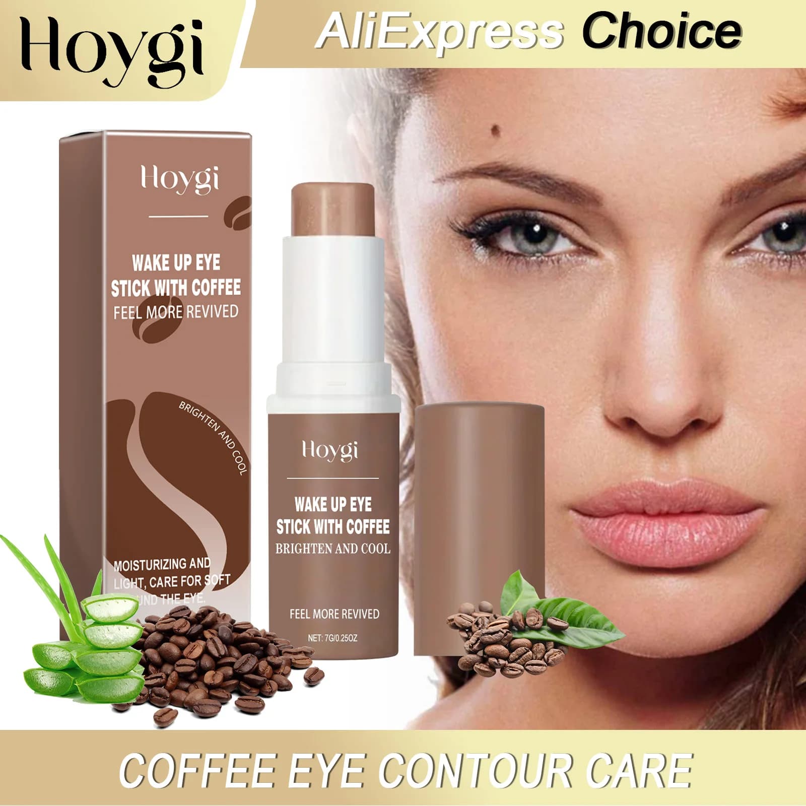 HOYGI Eye Cream With Caffeine Stick Shaping Under Eye Skin Reduces Swelling Clear Eyes Hydrating Nutrient Skin Care