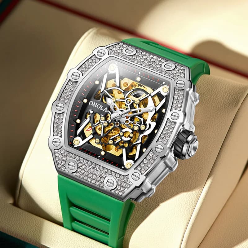 Nuovo 2022 Diamond Watch Men Brand ONOLA Luxury Automatic Mechanic Fashion orologi uomo Waterpoor Montres Pour Hommes Clock