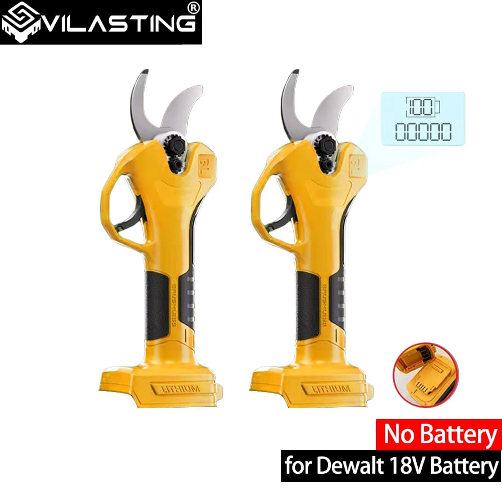 VILASTING Brushless Electric Power Scissors, Garden Tool with LED Display 0/1, Dewalt 18V Battery Wireless Shears