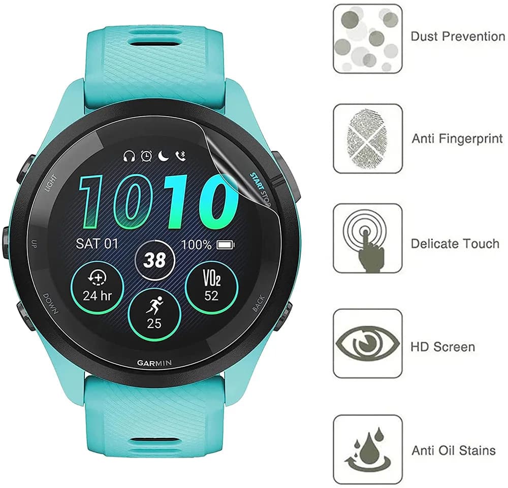 Pellicola protettiva per Garmin Forerunner 965 955 265 255 245 Protezione schermo per Garmin Forerunner 945 935 745 235 165 55 45 Pellicola