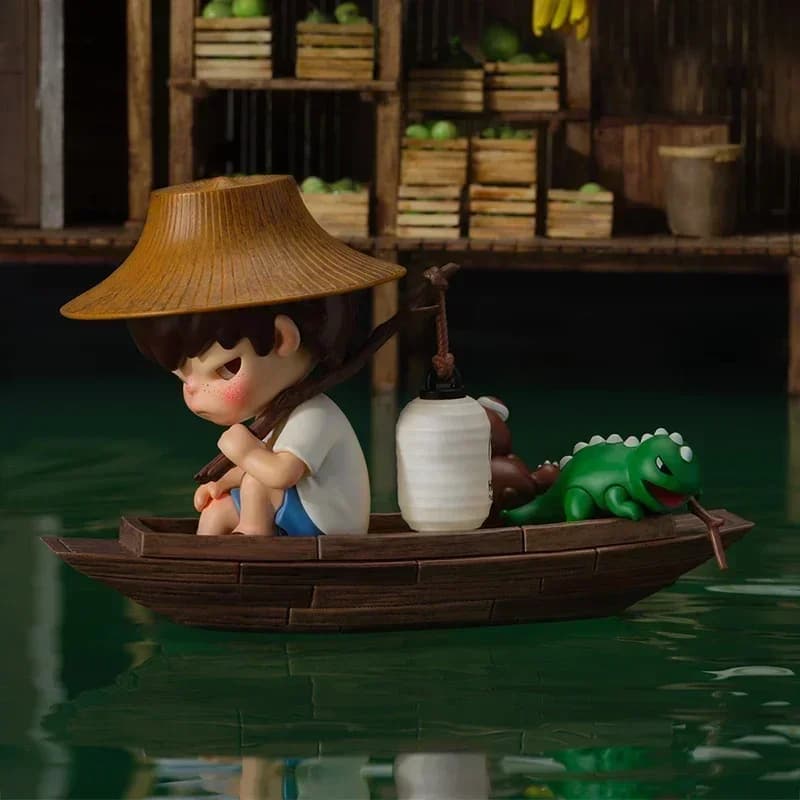 POP MART Hirono Floating Market Kawaii Anime Action Figure - Blind Box Mystery Surprise Collectible Doll for Fans