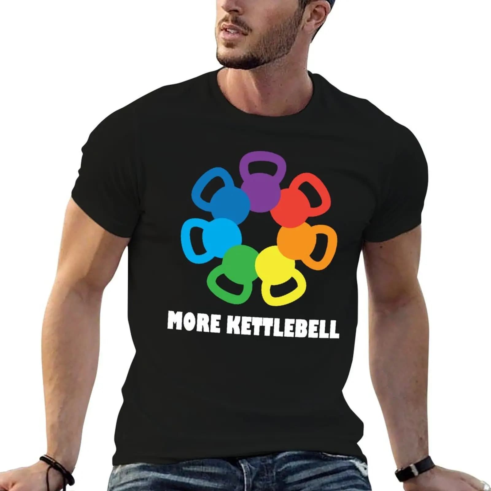 More Kettlebell For Crossfit T-shirt, men's design t-shirt, cotton t-shirt packaging