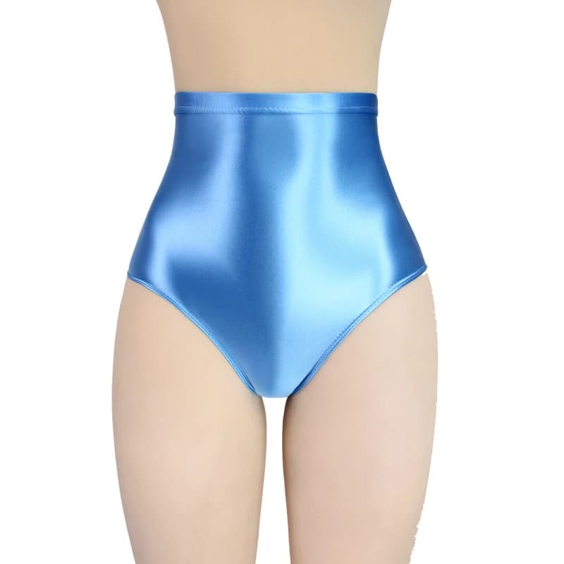 Women's Sexy Swimwear Shiny Shorts bikini briefs with buttocks silky waist tights super high Mutande swimsuit