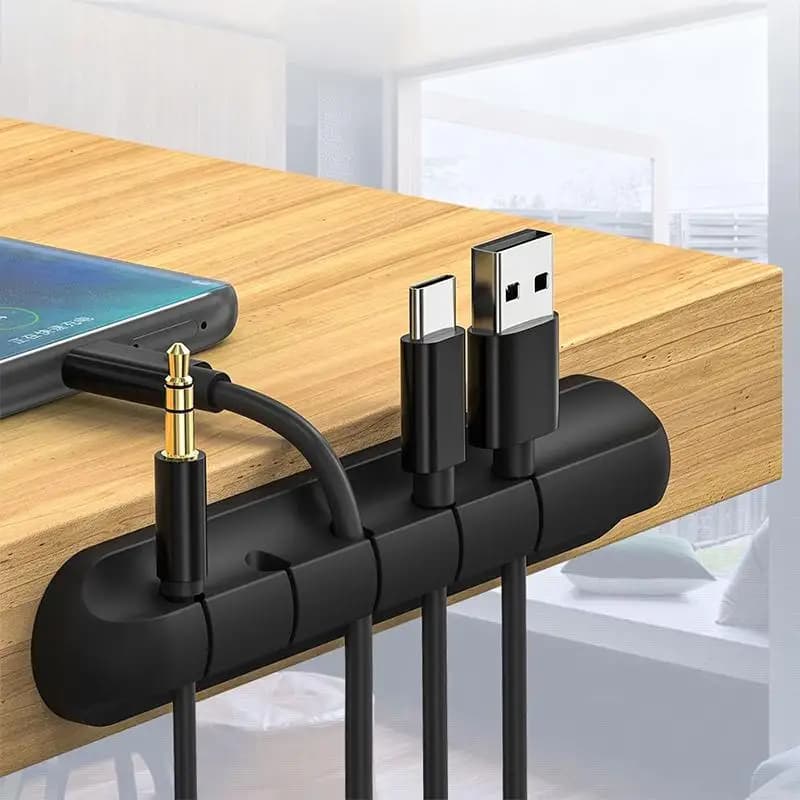 3PCS USB Cable Clip Winder Organizer Round Charger Cord Clips Desk Tidy Management Wire Adhesive Holder Clamp In Home Office