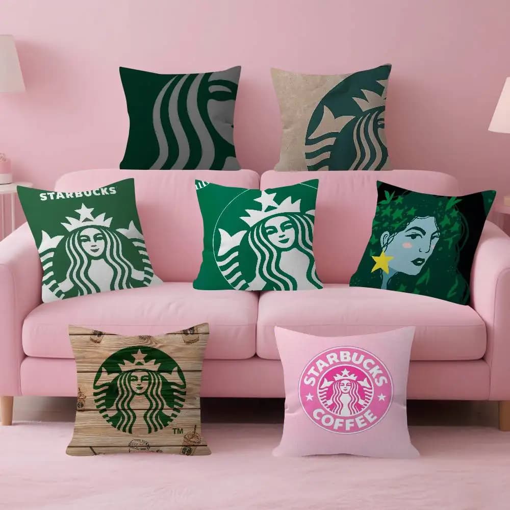Starbucks logo pillow, anime pillow, pillowcase for sofa/bed cushion, fashionable decorative pillowcase