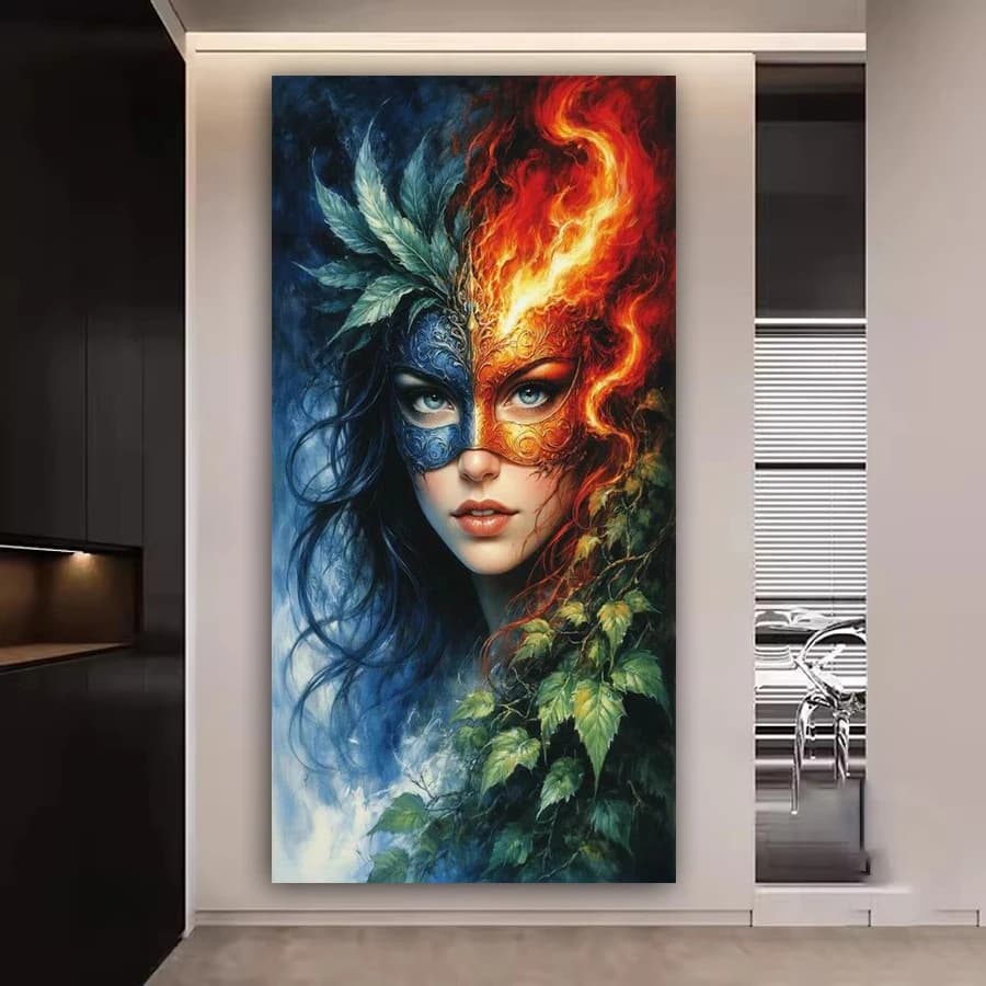 Diy Diamond Art Painting Kits New Collection Abstract Mask Woman Full Drill Large Size Mosaic Embroidery Picture Wall Decor