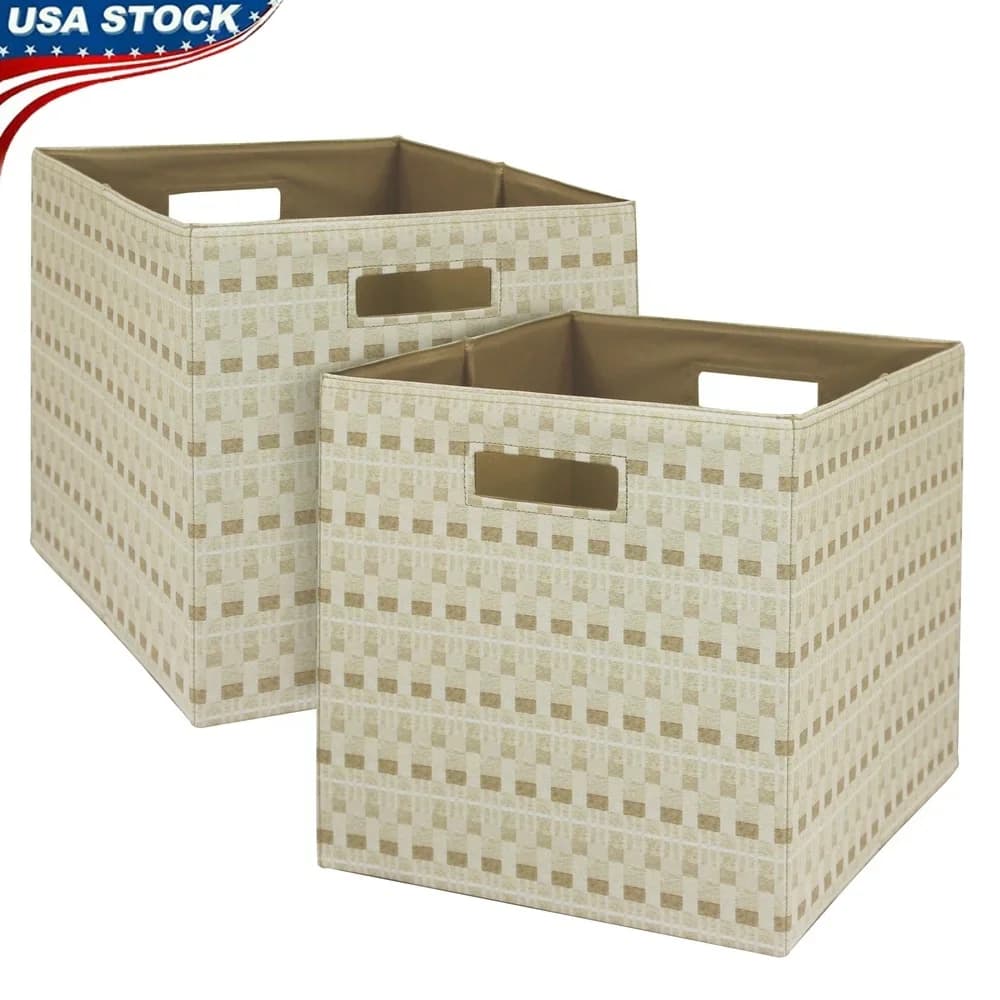 Contenitori portaoggetti a cubo in tessuto Confezione da 2 Soluzioni di archiviazione versatili Home Office Organizzazione Giocattoli Vestiti Libri Pieghevole Uso interno