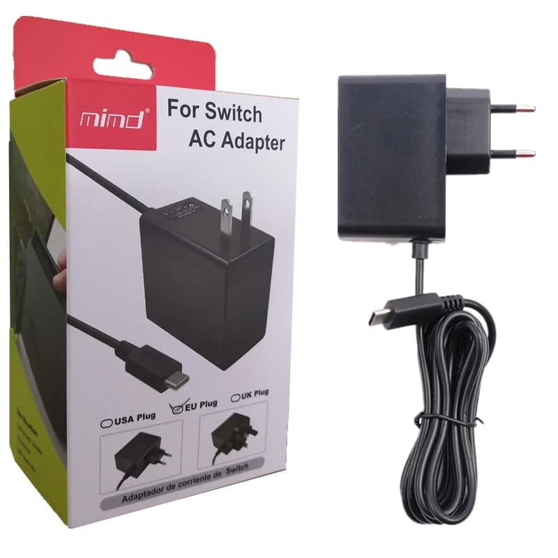 AC 5V 2.6A Adapter Charger Travel Home with European Plug for Nintendo Switch NS Game Console USB Type C Charging Power