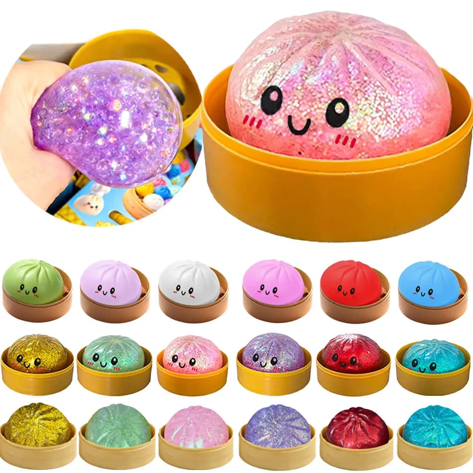Squishy a Forma di Raviolo Colorato e Carino, Giocattolo Antistress a Lenta Risalita per Bambini e Adulti, Regalo Anti-Ansia