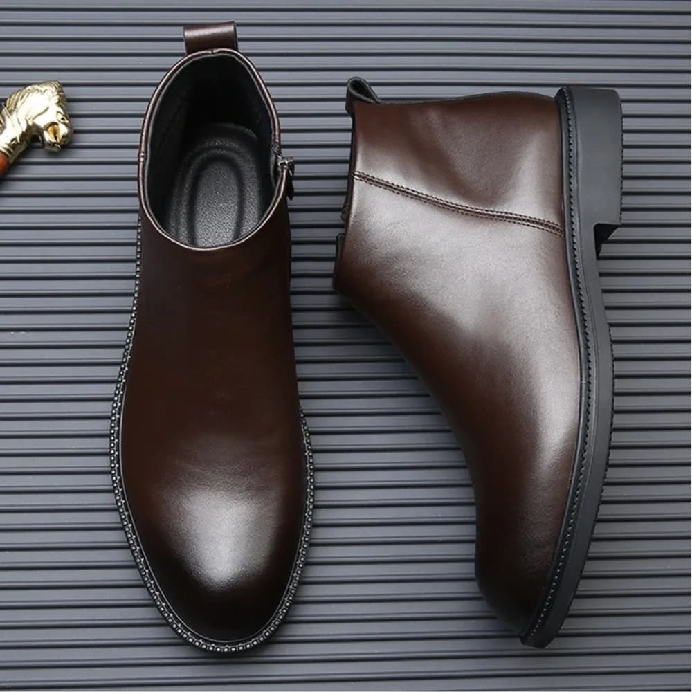 Stivali Chelsea da uomo Stivali da uomo in pelle autunno inverno Scarpe alte stile britannico Stivali in pelle caldi versatili alla moda Uomo 46
