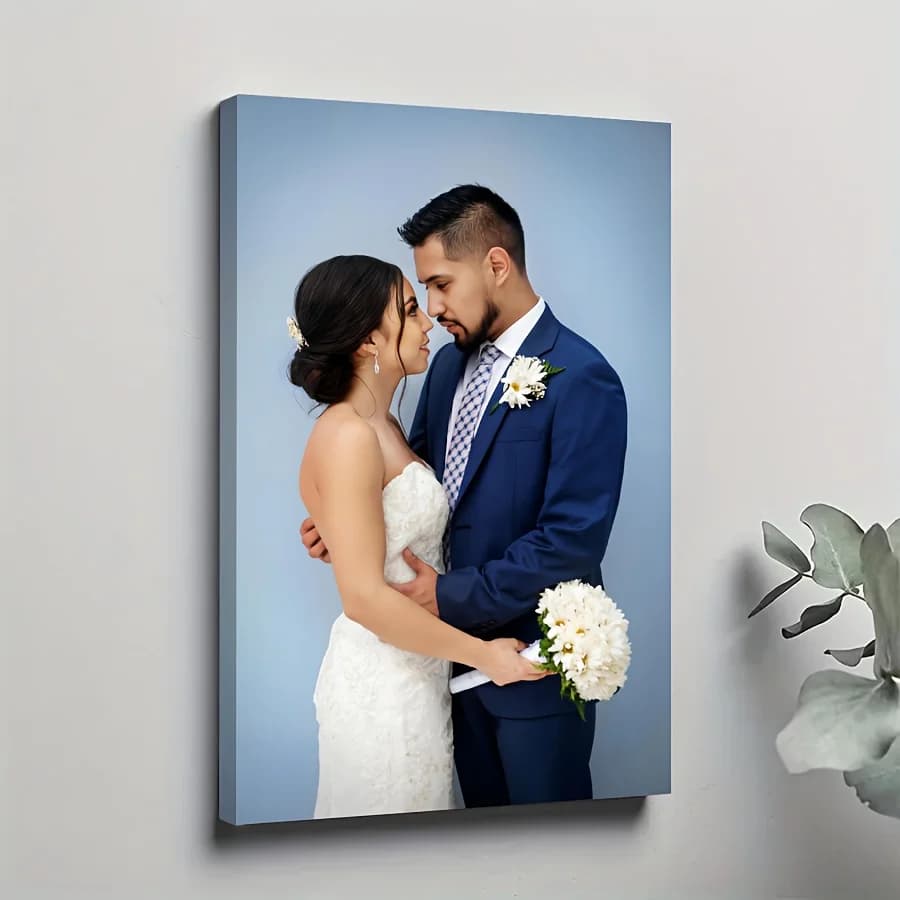 2D flat, Framed Personalized Custom Canvas Prints, Photos On Canvas Turn Your Photos Into Stunning Framed Wall Art, Digital Print Photos Onto Canvas, Suitable for Family, Couples, Lovers, Pets, Ideal for Home Decoration, Gifts, Souvenirs, 2D Flat